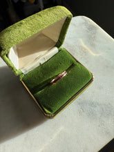 Load image into Gallery viewer, Synthetic Red Stone 14k Gold Band Size 4.75
