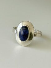 Load image into Gallery viewer, Vintage Lapis Sterling Silver Ring Size 7
