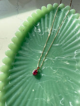 Load image into Gallery viewer, Pink Spinel Halo Gold Vermeil Necklace 18”
