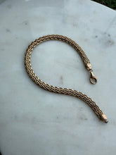 Load image into Gallery viewer, Vintage y2k Gold Vermeil Foxtail Bracelet 7.25”
