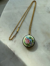 Load image into Gallery viewer, Enamel Floral Goldtone Costume Necklace 20”
