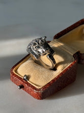 Load image into Gallery viewer, Vintage Blue Sapphire Sterling Silver Panther Ring Size 8.5
