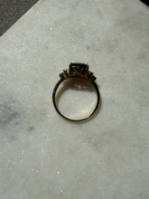 Load image into Gallery viewer, Garnet Glass Gold Vermeil Ring Size 10.5
