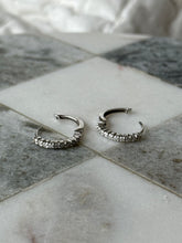 Load image into Gallery viewer, Diamond 14k White Gold Hoop Earrings
