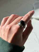 Load image into Gallery viewer, Vintage Black Onyx Sterling Silver Bypass Ring Size 11
