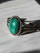 Load image into Gallery viewer, Vintage Malachite Sterling Silver Cuff Bracelet
