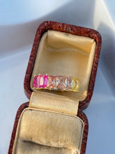 Load image into Gallery viewer, Rainbow Emerald Cut Gold Vermeil Ring
