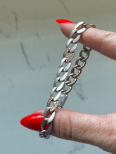 Load image into Gallery viewer, Sterling Silver Two-Tone Cuban Link Bracelet 8”
