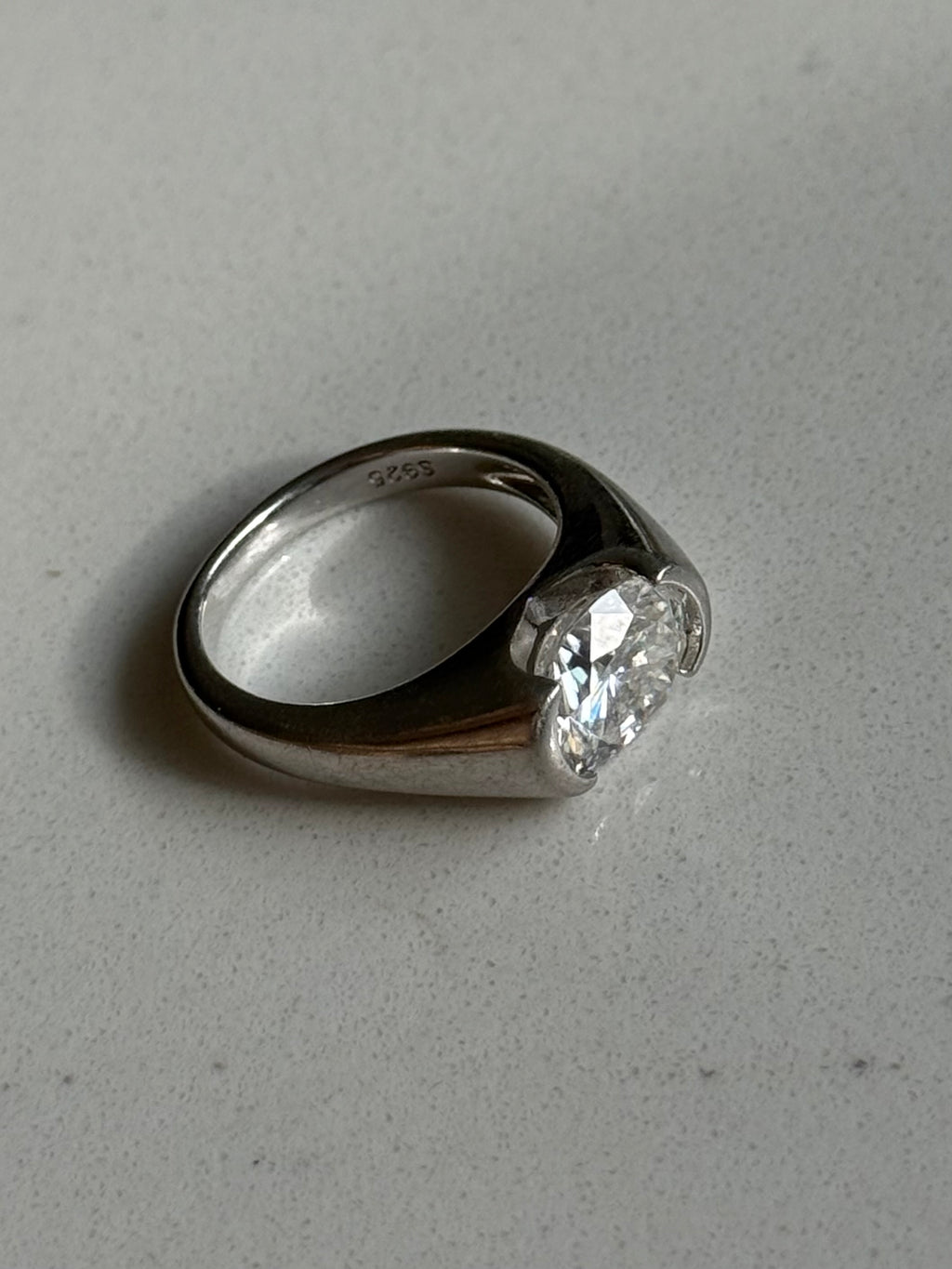 Sterling Silver Quartz Ring Size 6.75