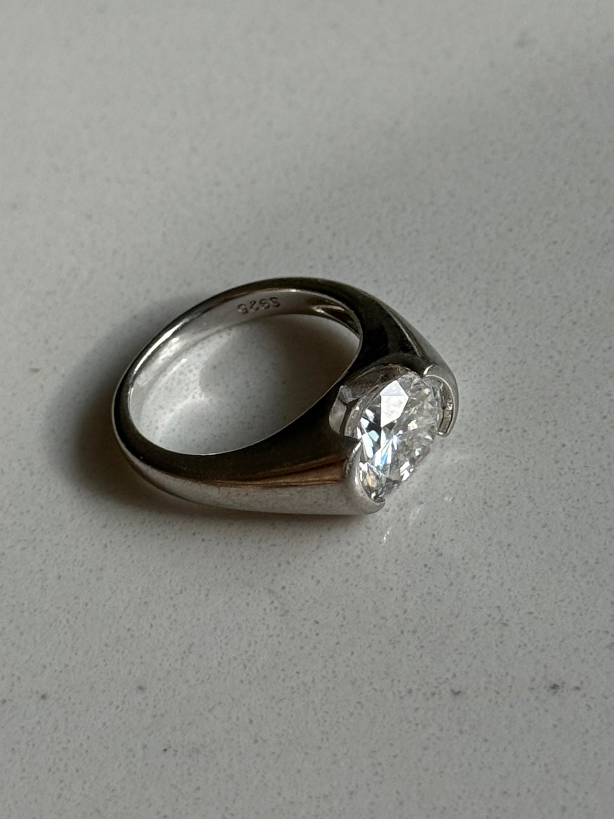 Sterling Silver Quartz Ring Size 6.75