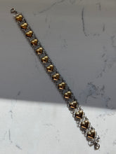 Load image into Gallery viewer, Two-Tone Sterling Silver Heart Bracelet 7.25”
