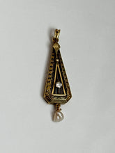 Load image into Gallery viewer, Antique Lavalier 14k Gold Pendant
