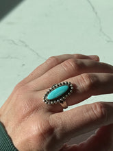 Load image into Gallery viewer, Vintage Turquoise Sterling Silver Ring Size 6.75
