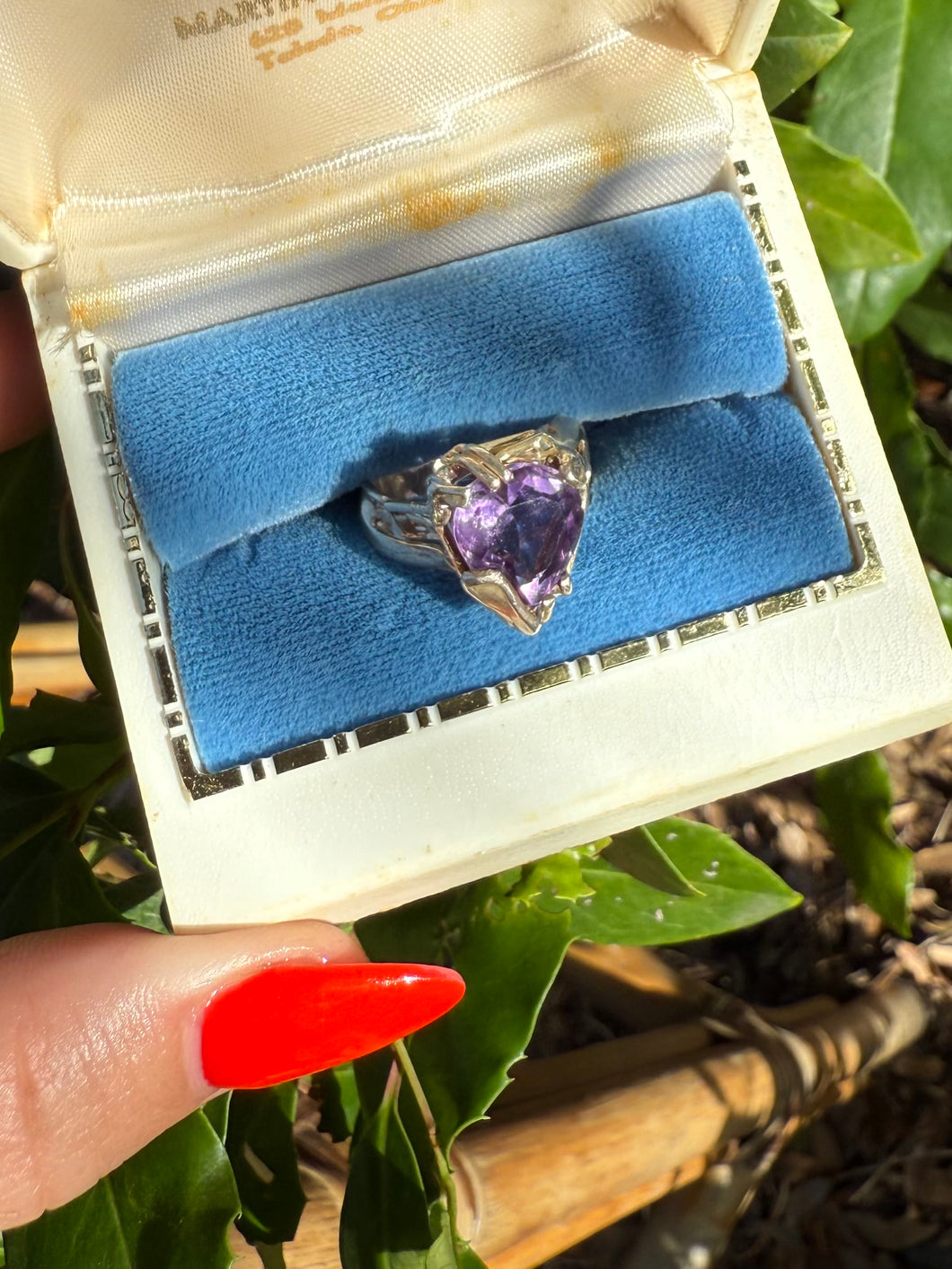 Purple Gemstone Sterling Silver Ring Size 6.25