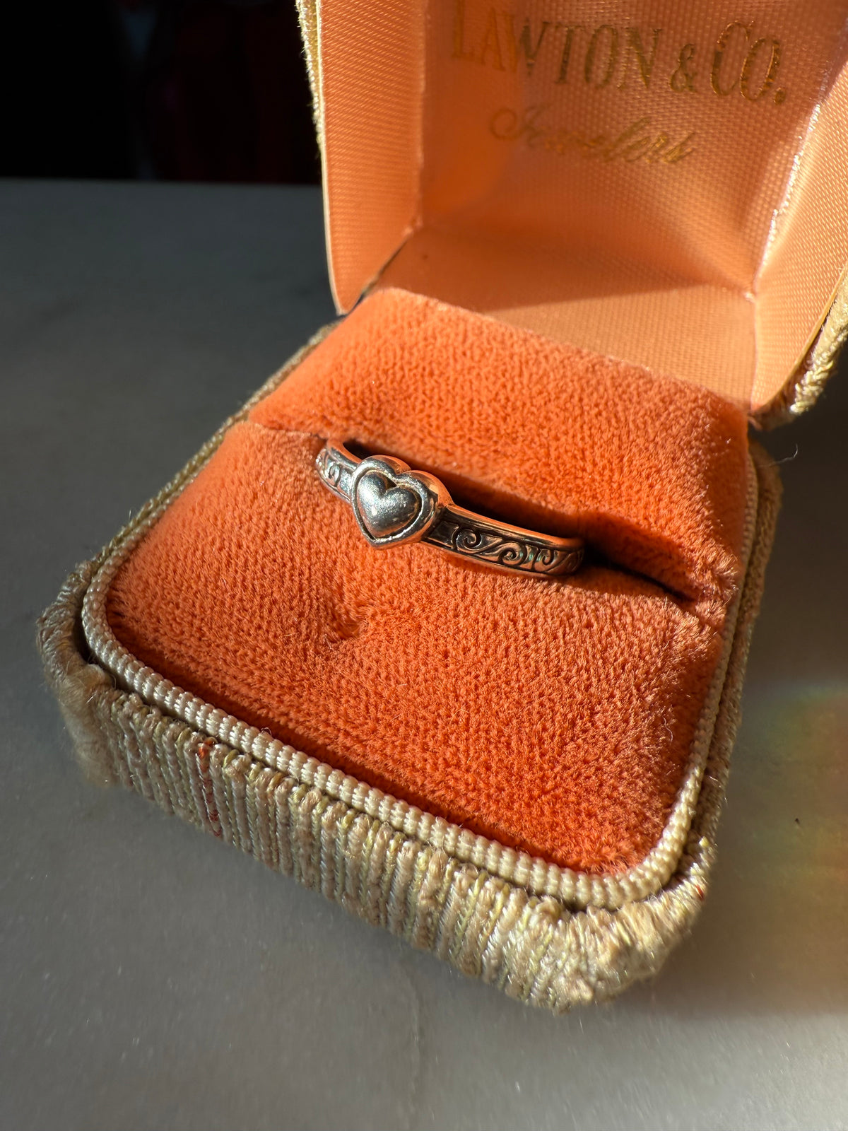 Sterling Silver Heart Ring Size 9