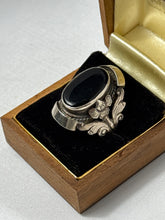Load image into Gallery viewer, Vintage Black Onyx Sterling Silver Ring Size 6.75
