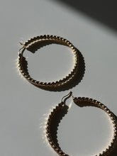 Load image into Gallery viewer, Textured 14k Yellow Gold Large Hoops 2.20”
