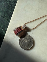 Load image into Gallery viewer, Rose Gold Vermeil Pink &amp; White Glass Necklace 18”
