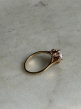 Load image into Gallery viewer, Dainty 10k Gold Opal &amp; Diamond Ring Size 6.75
