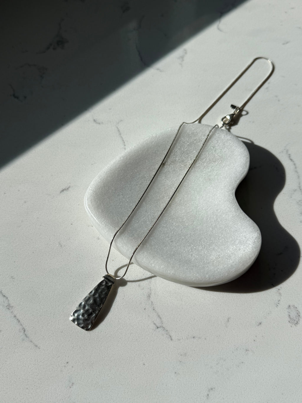 Hammered Sterling Silver Necklace 18”