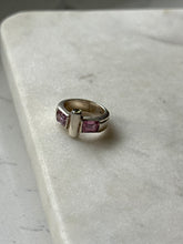 Load image into Gallery viewer, Pink Quartz &amp; Peridot Sterling Silver Ring Size 6
