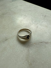 Load image into Gallery viewer, Black Enamel Ankh Sterling Silver Ring Size 5
