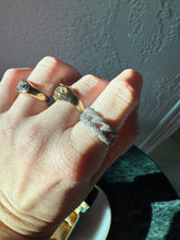 Load image into Gallery viewer, Chain Link Zircon Sterling Silver Ring Size 7.5
