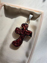 Load image into Gallery viewer, Charles Albert Art Glass Cross Pendant
