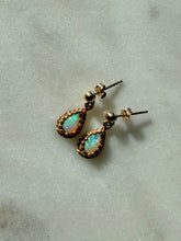 Load image into Gallery viewer, Vintage 14k Yellow Gold Opal Earrings
