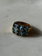 Load image into Gallery viewer, Blue Topaz Gold Vermeil Chunky Ring Size 4.75
