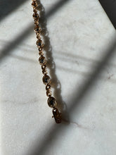 Load image into Gallery viewer, Two-Tone Gold Vermeil Blue Sapphire &amp; CZ Tennis Bracelet 7.25”
