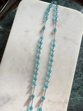 Load image into Gallery viewer, Vintage Blue Bead Sterling Silver Rosary 26”
