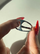 Load image into Gallery viewer, Blue Diamond Sterling Silver Ring Size 8.5
