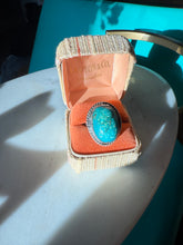 Load image into Gallery viewer, Chunky Turquoise Sterling Silver Ring Size 8
