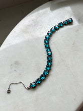 Load image into Gallery viewer, Antique 1920s Sterling Silver Blue Bracelet 6.75”

