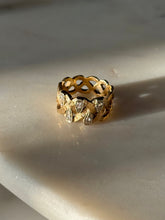 Load image into Gallery viewer, Vintage Woven Natural Diamond Solid 14k Gold Ring Size 6.75
