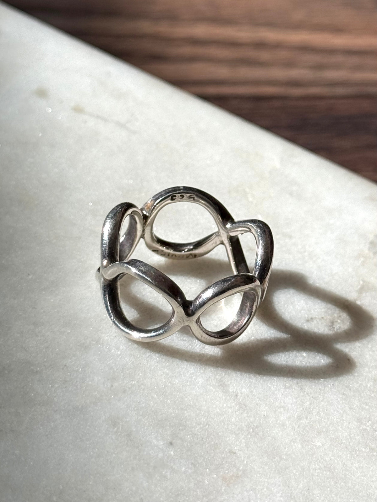Mexico Sterling Silver Wide Band Ring Size 9