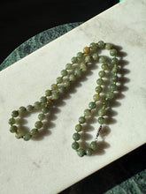 Load image into Gallery viewer, Vintage Sterling Silver Jade Bead Necklace 21”
