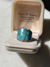 Load image into Gallery viewer, Turquoise Inlay Sterling Silver Ring Size 5.5
