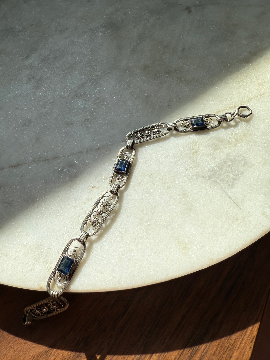Antique Sterling Silver Bracelet 7”