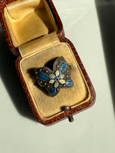 Load image into Gallery viewer, Enamel Sterling Silver Butterfly Ring Size 7
