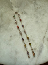 Load image into Gallery viewer, Italian 14k Yellow Gold Multicolor Station Bracelet 7.75”
