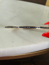 Load image into Gallery viewer, Vintage Princess Cut Natural Blue Sapphire 14k Yellow Gold Bangle Bracelet
