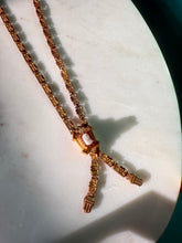 Load image into Gallery viewer, Antique Cameo Book Chain Tassle Necklace 16”
