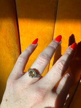 Load image into Gallery viewer, Yellow Glass Sterling Silver Ring Size 5.5
