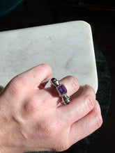 Load image into Gallery viewer, Vintage Amethyst &amp; Citrine Sterling Ring Size 5
