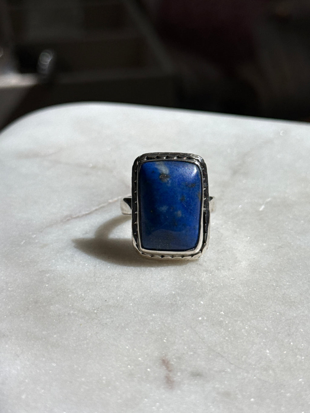 Vintage Blue Lapis Sterling Silver Ring Size 8