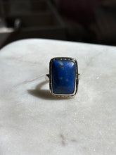 Load image into Gallery viewer, Vintage Blue Lapis Sterling Silver Ring Size 8
