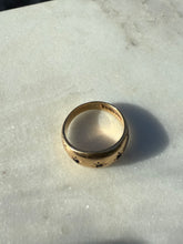 Load image into Gallery viewer, Antique 9k Gold Gypsy Trilogy Ring Size 6
