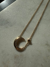 Load image into Gallery viewer, Crescent Gold Vermeil Necklace 16”-18”
